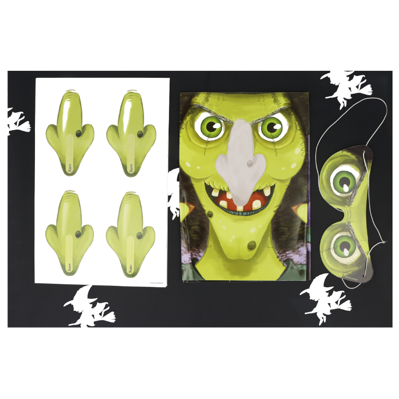 Stick the Nose on the Witch Halloween Game (14 Pieces)
