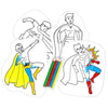 Super Hero 10 Colour In Shapes Set - Kids Party Craft