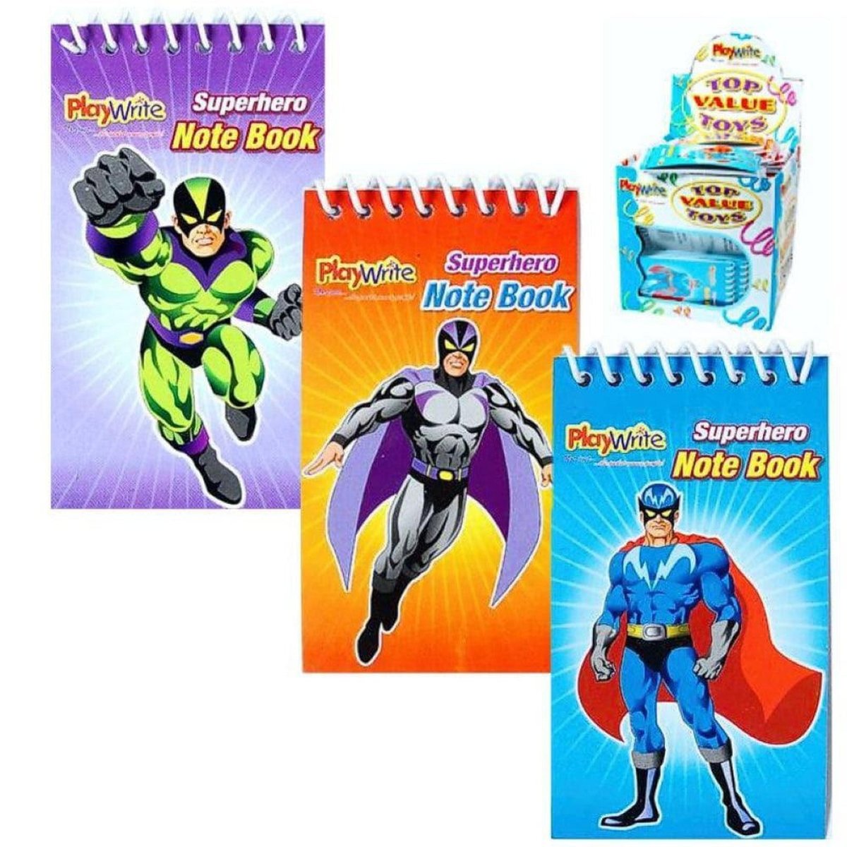 Super Hero Spiral Notebook 9.5x5.5cm - Kids Party Craft