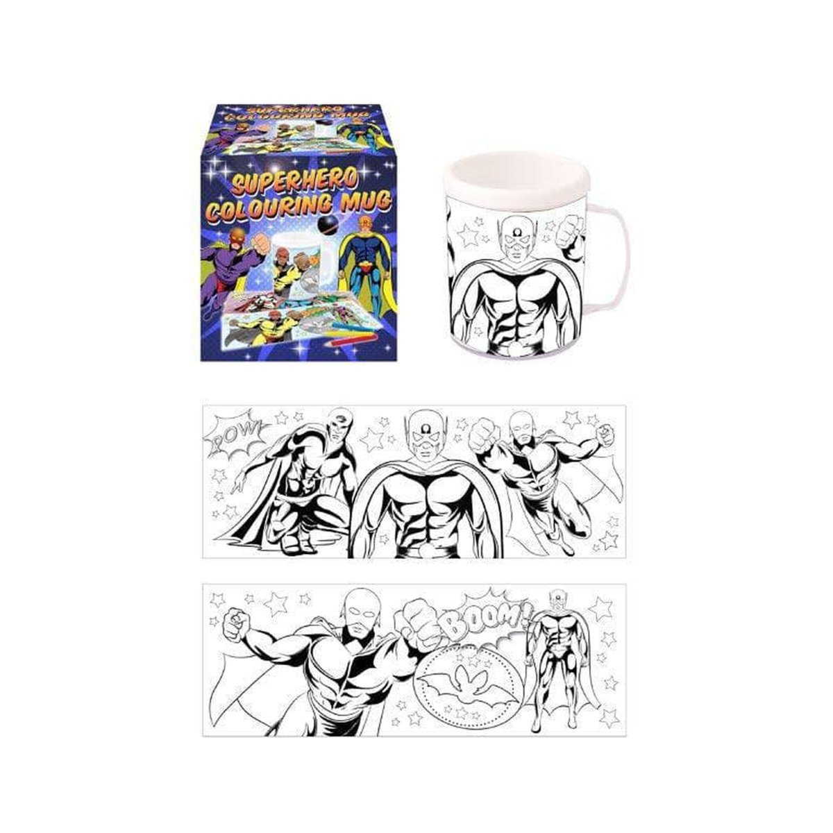 Superhero Colour in Mug - Kids Party Craft