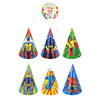 Superhero Party Cone Hat 6pcs (16.5cm) - Kids Party Craft