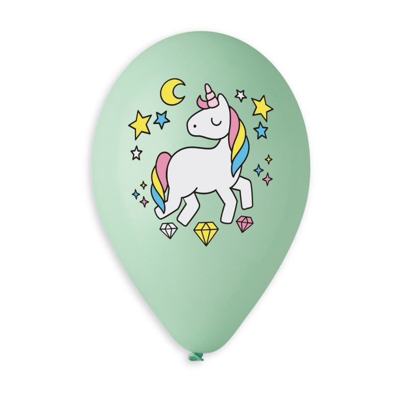Sweet Unicorn 13" Pastel Green Round Balloon - Kids Party Craft
