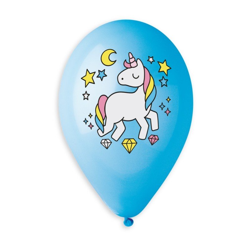 Sweet Unicorn Pastel Blue 13" Round Balloon - Kids Party Craft