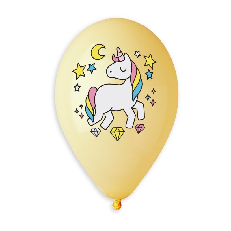 Sweet Unicorn Pastel Yellow 13" Round Balloon - Kids Party Craft