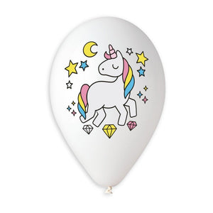 Sweet Unicorn White 13" Round Balloon - Kids Party Craft