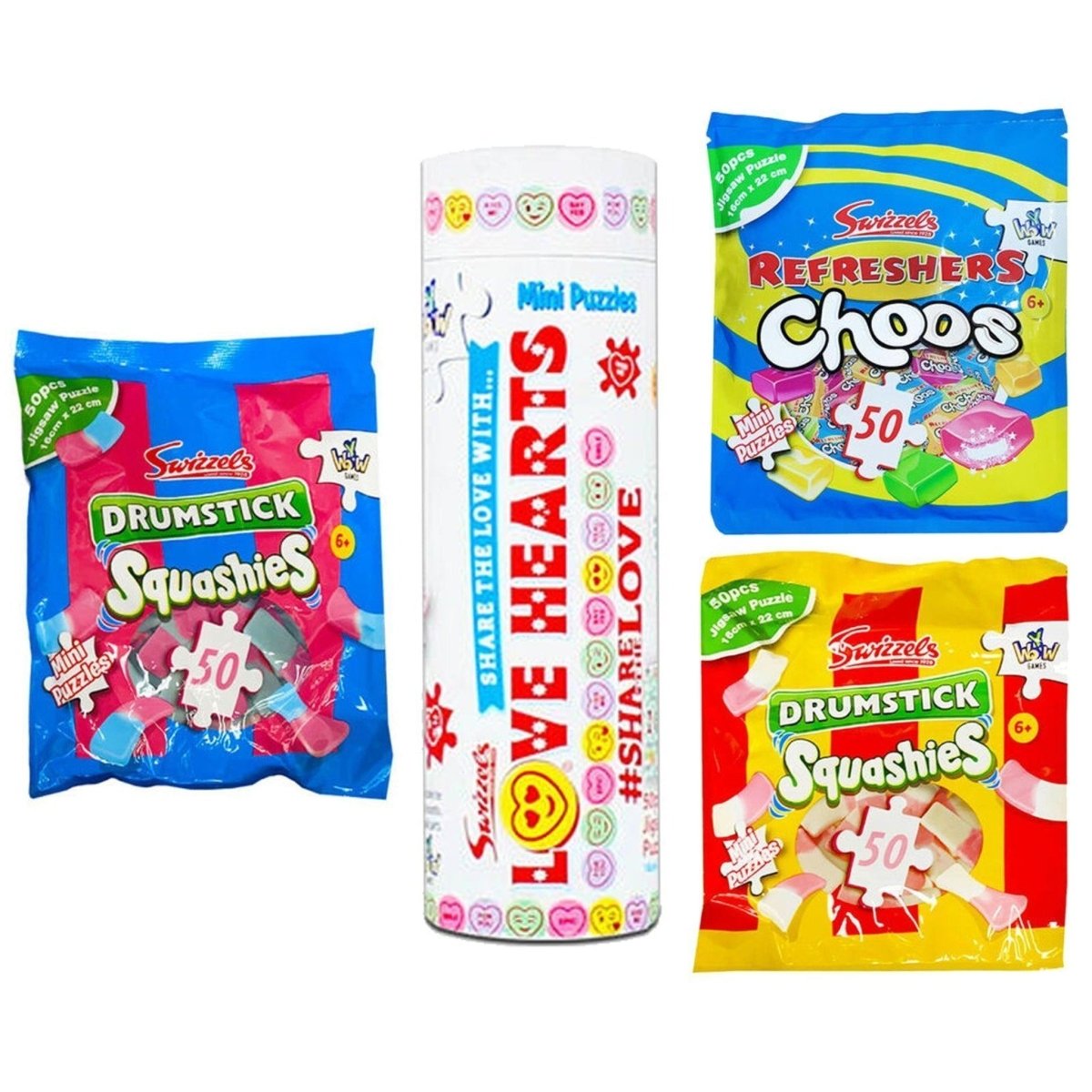 Swizzels Mini Puzzles Refreshers/Love Hearts/Squashies - Kids Party ...