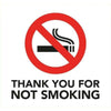 Thank you for not smoking Information Sign 8cm x 8cm - Kids Party Craft