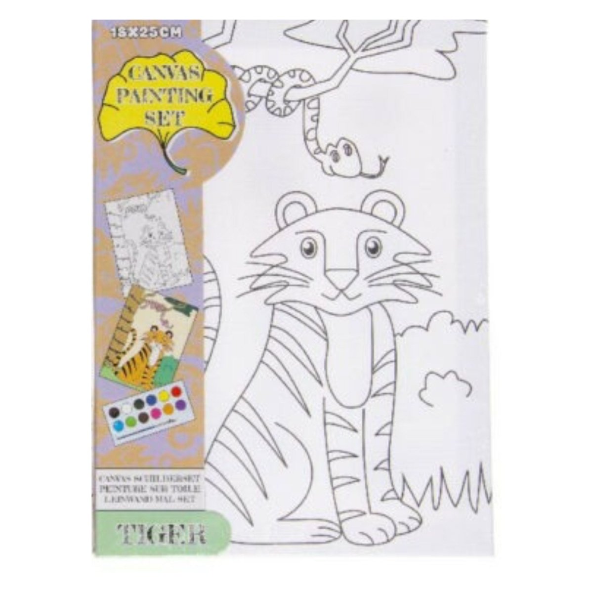 Tiger Deluxe Canvas Painting Set - Kids Party Craft