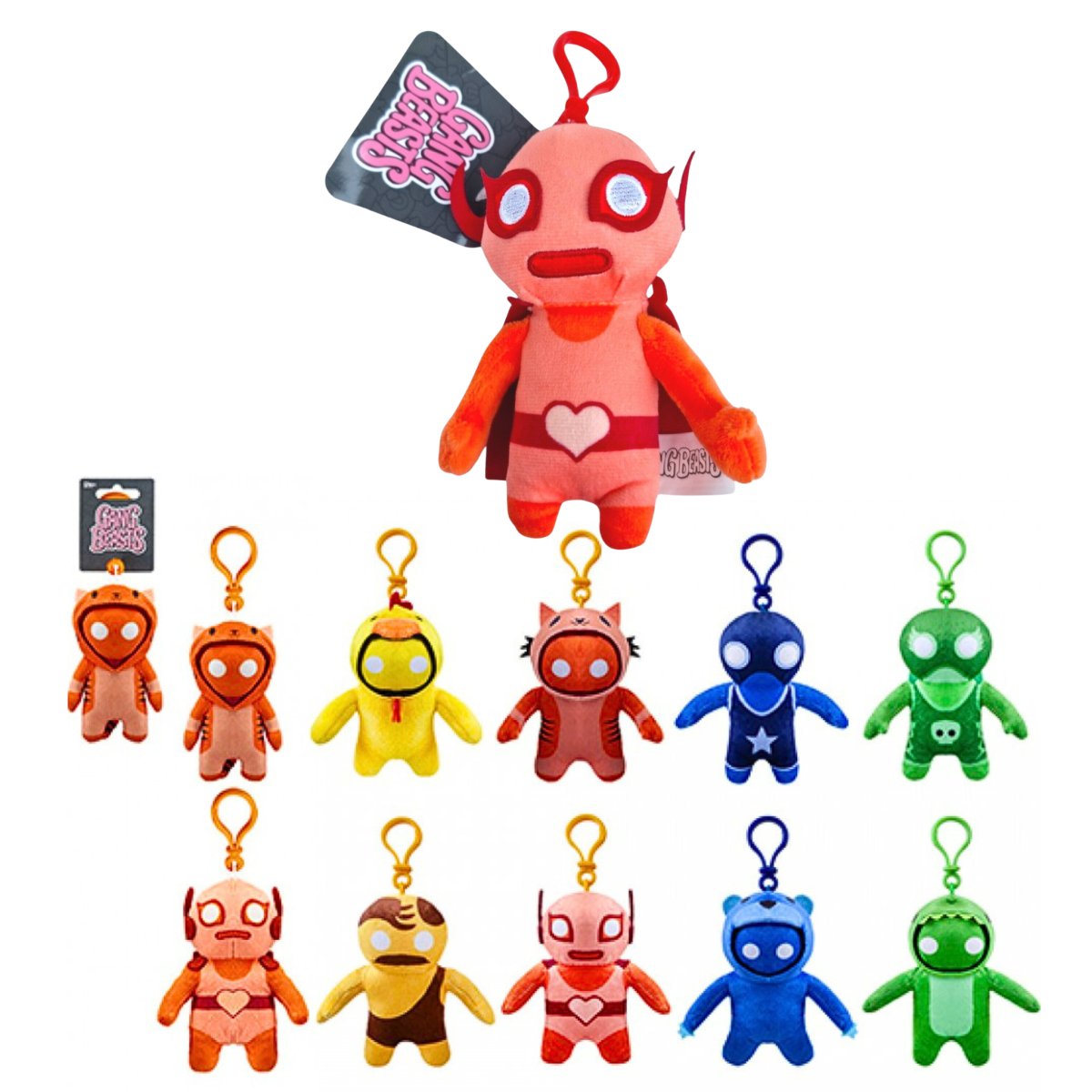 Toikido Gang Beasts Plush Clip On Toy 14cm - Kids Party Craft