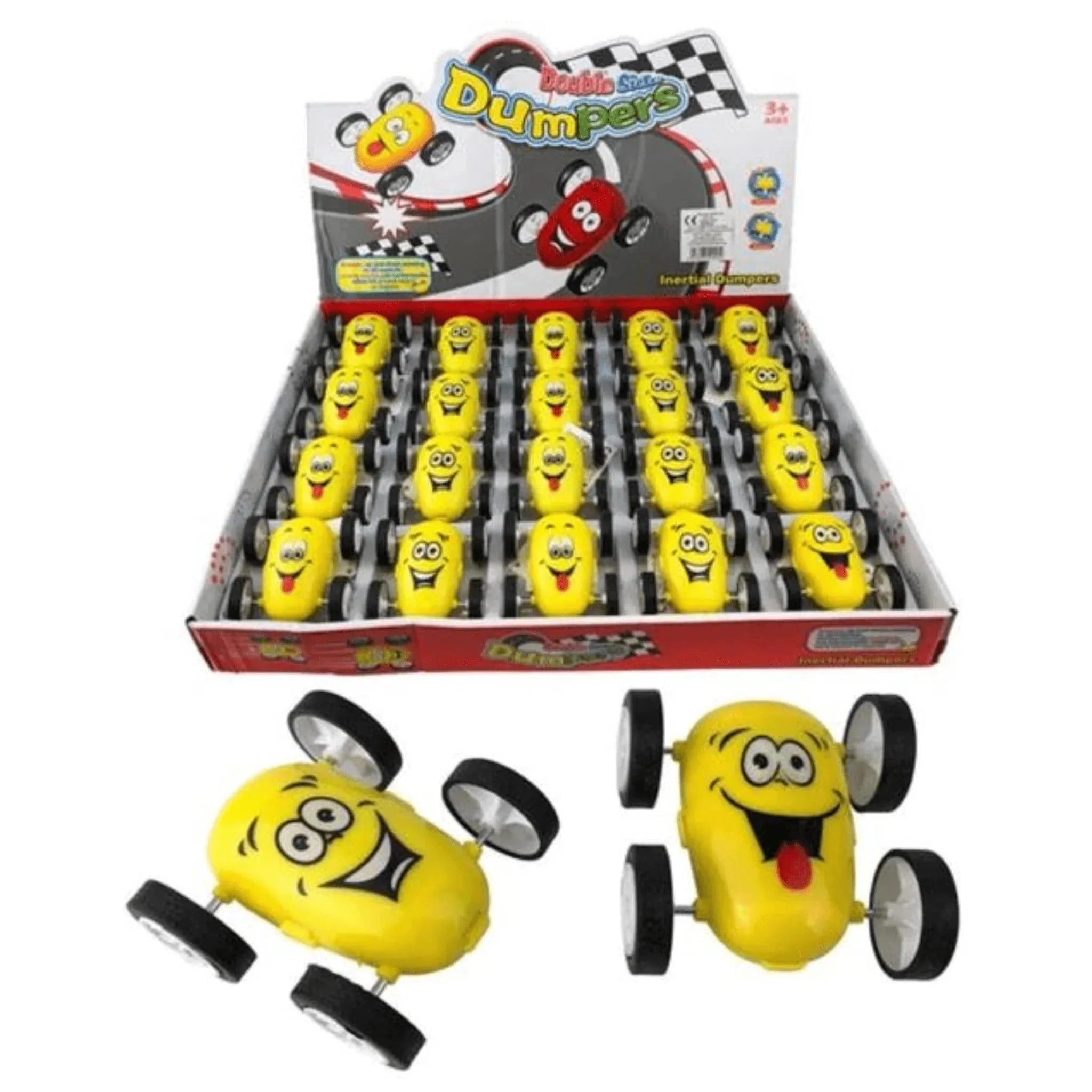 Toy Emoji Flip Over Car 6cm - Kids Party Craft