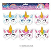 Unicorn 12P Pack Card Masks - Kids Party Craft