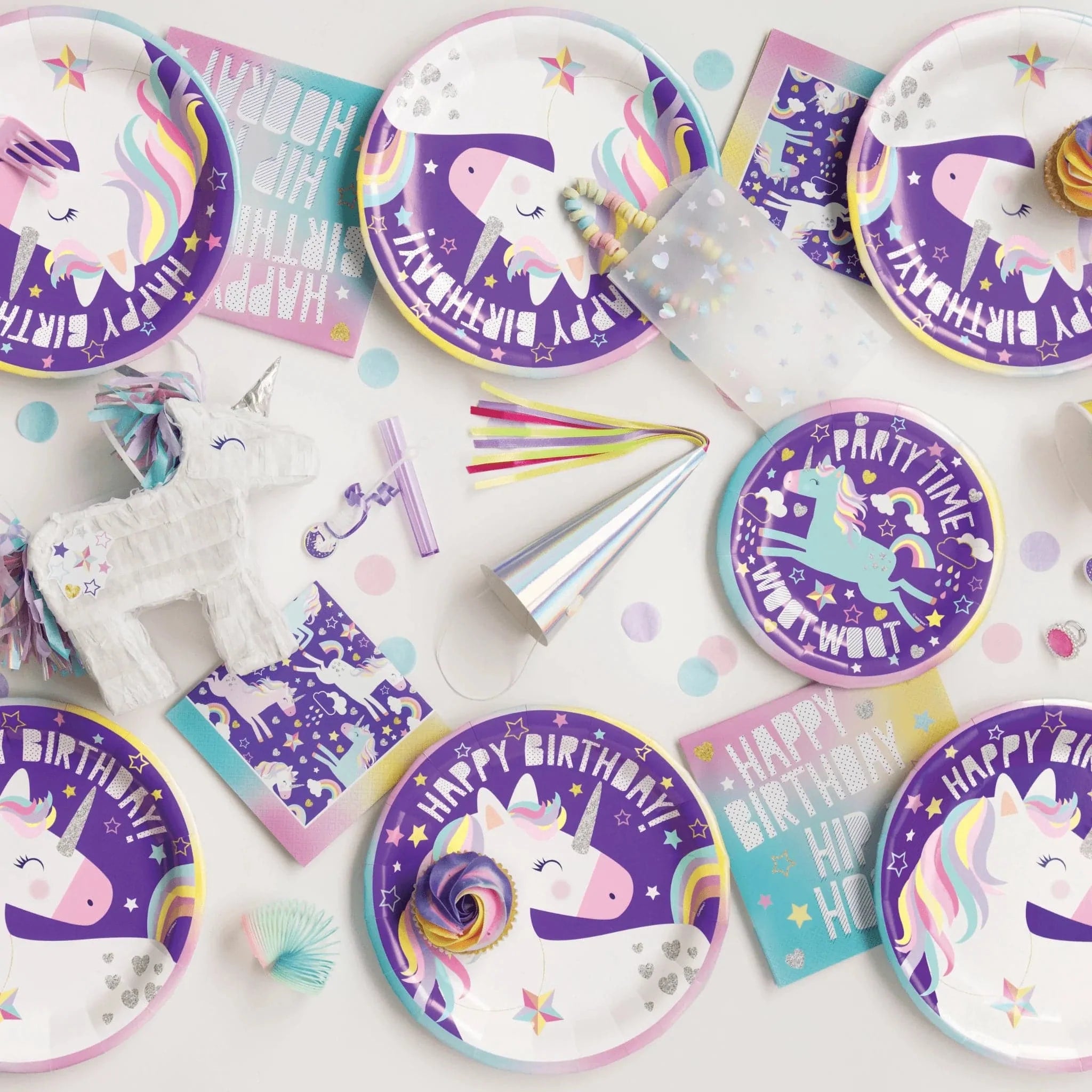 Unicorn 9" Dinner Plates 8pk - Kids Party Craft