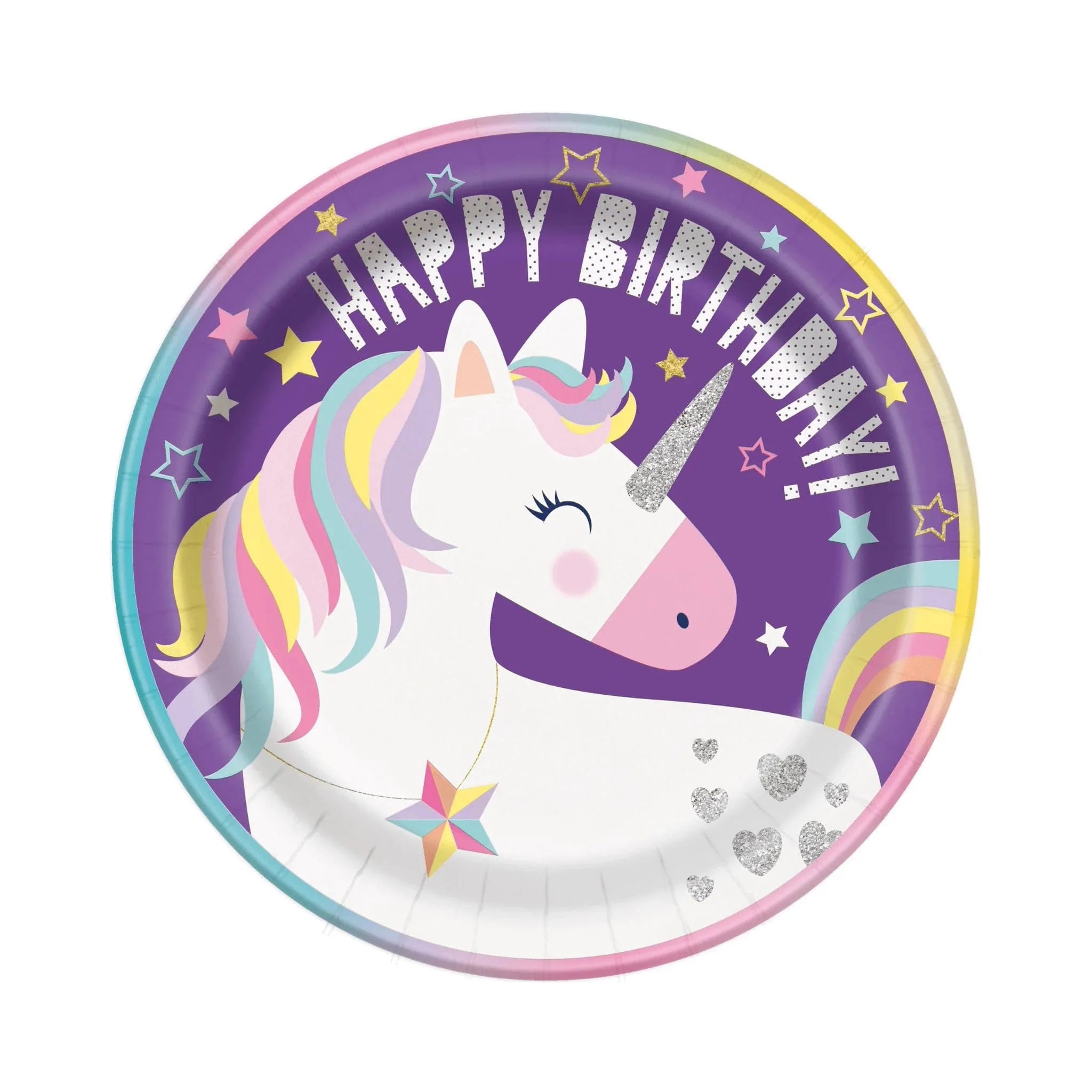 Unicorn 9" Dinner Plates 8pk - Kids Party Craft