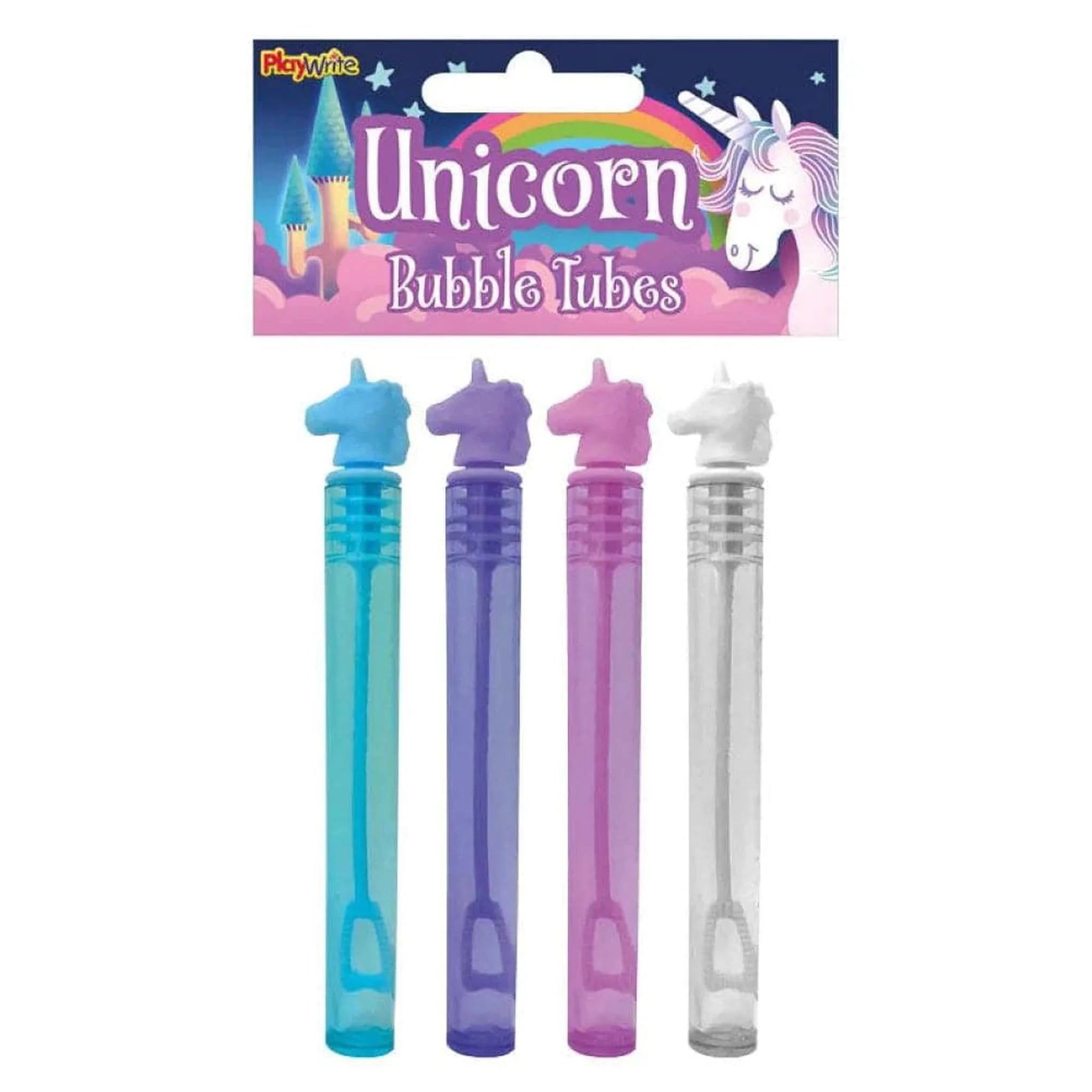 Unicorn Bubble Tubes 11cm 4pk - Kids Party Craft