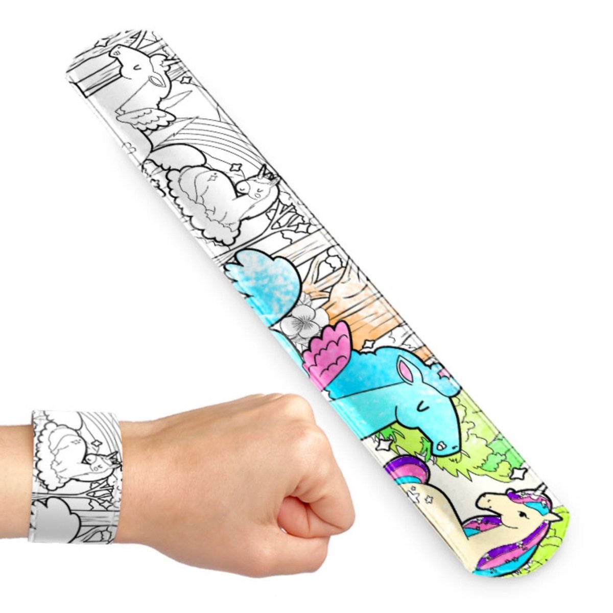 Unicorn Colour In Slap Bracelet - Kids Party Craft