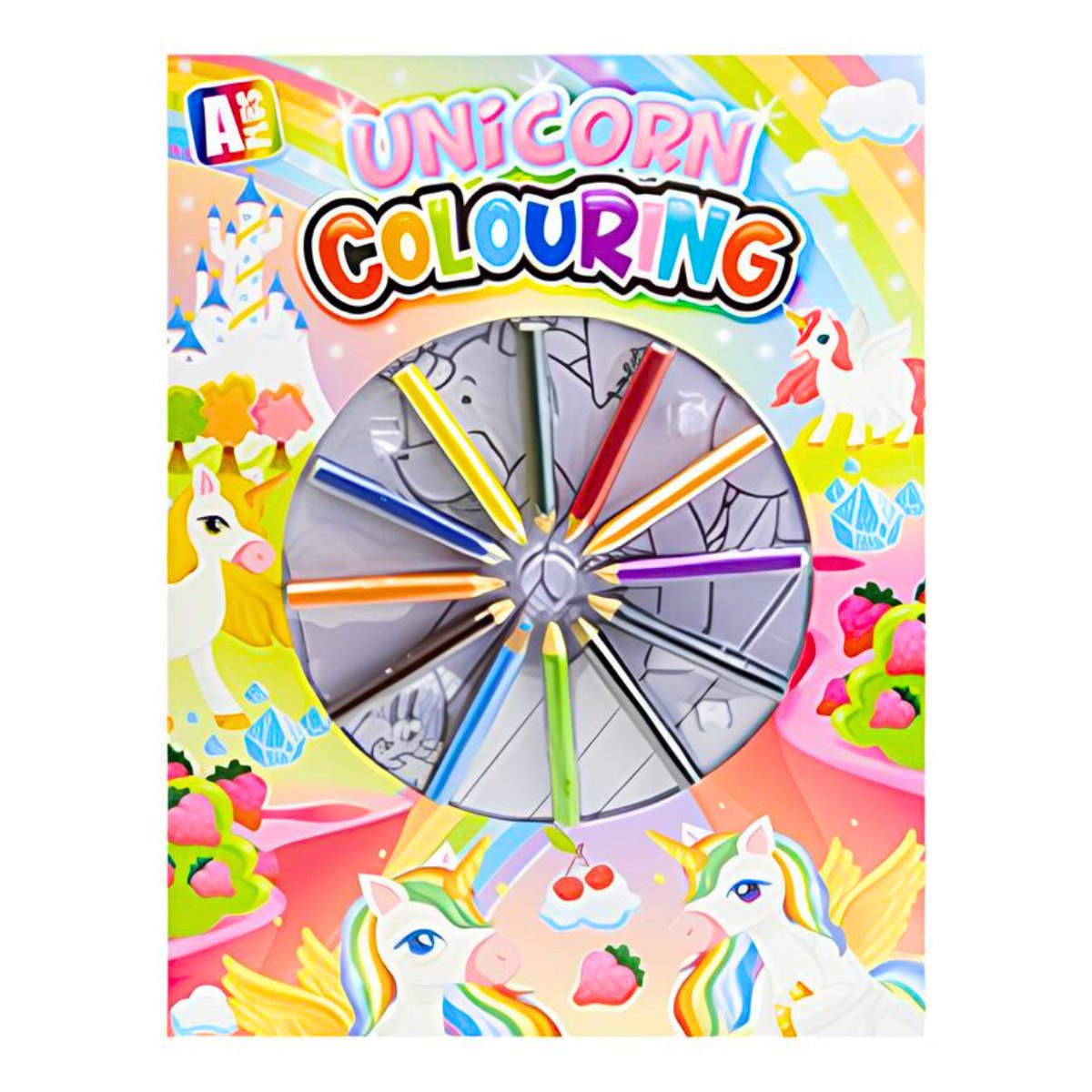Unicorn Colouring Book With 12 Wax Crayons - Kids Party Craft