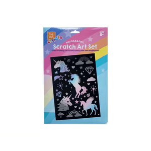 Unicorn Holographic Scratch Art Set - Kids Party Craft