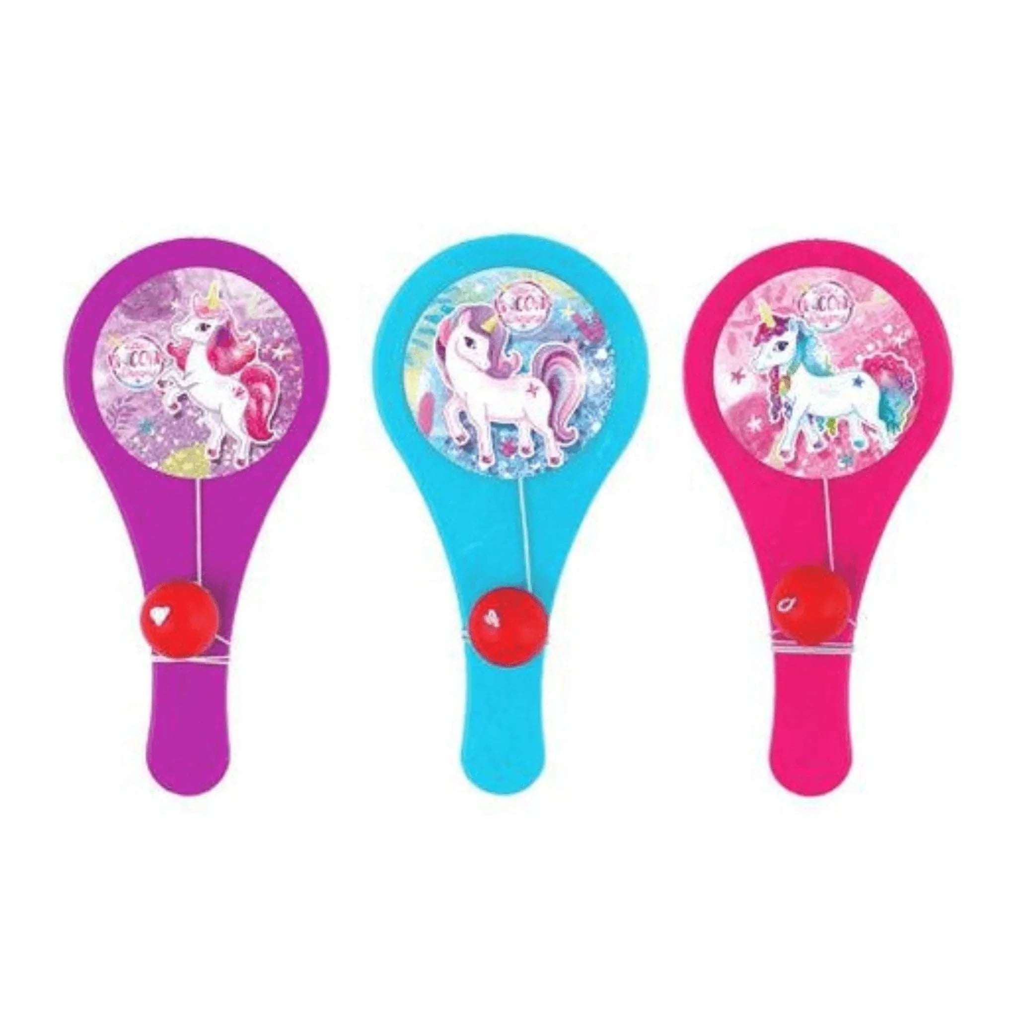 Unicorn Mini Paddle Bat and Ball Game - Kids Party Craft