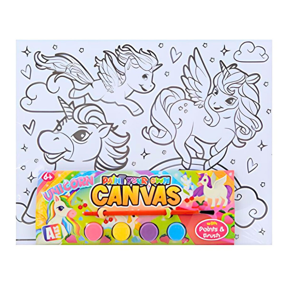 Unicorn Paint Your Own Canvas Board - Kids Party Craft