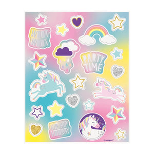 Unicorn Sticker Sheets 4pk - Kids Party Craft