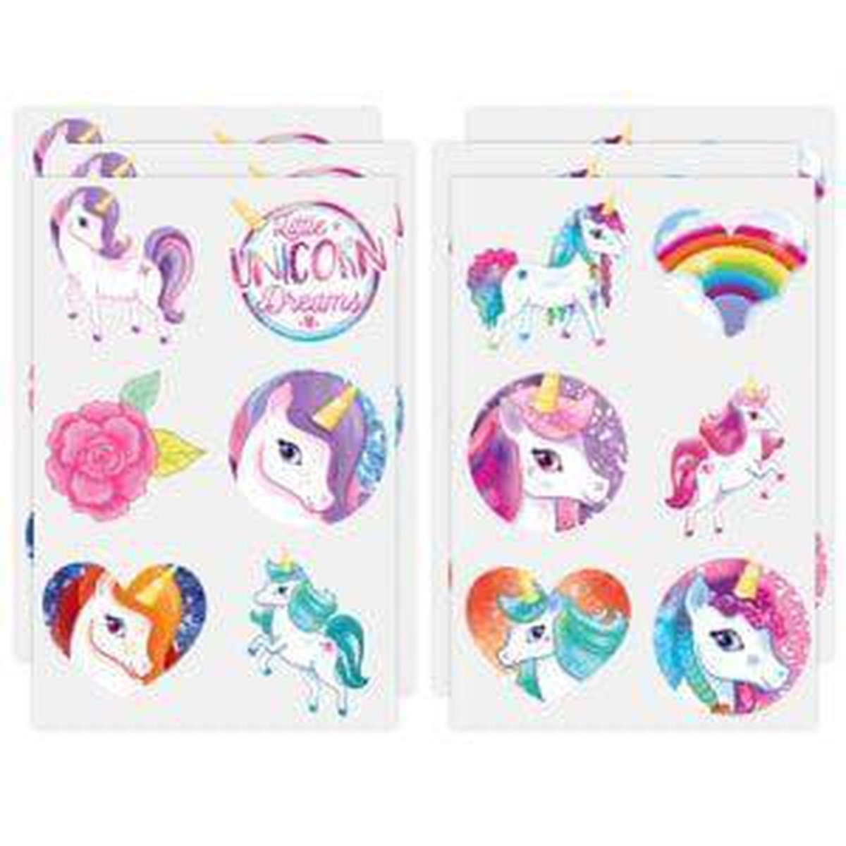 Unicorn Tattoo Sheets(Each Sheet Contains 6 Tattoos) - Kids Party Craft