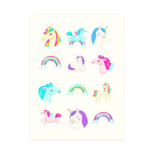 Unicorn Tattoos Sheet - Kids Party Craft