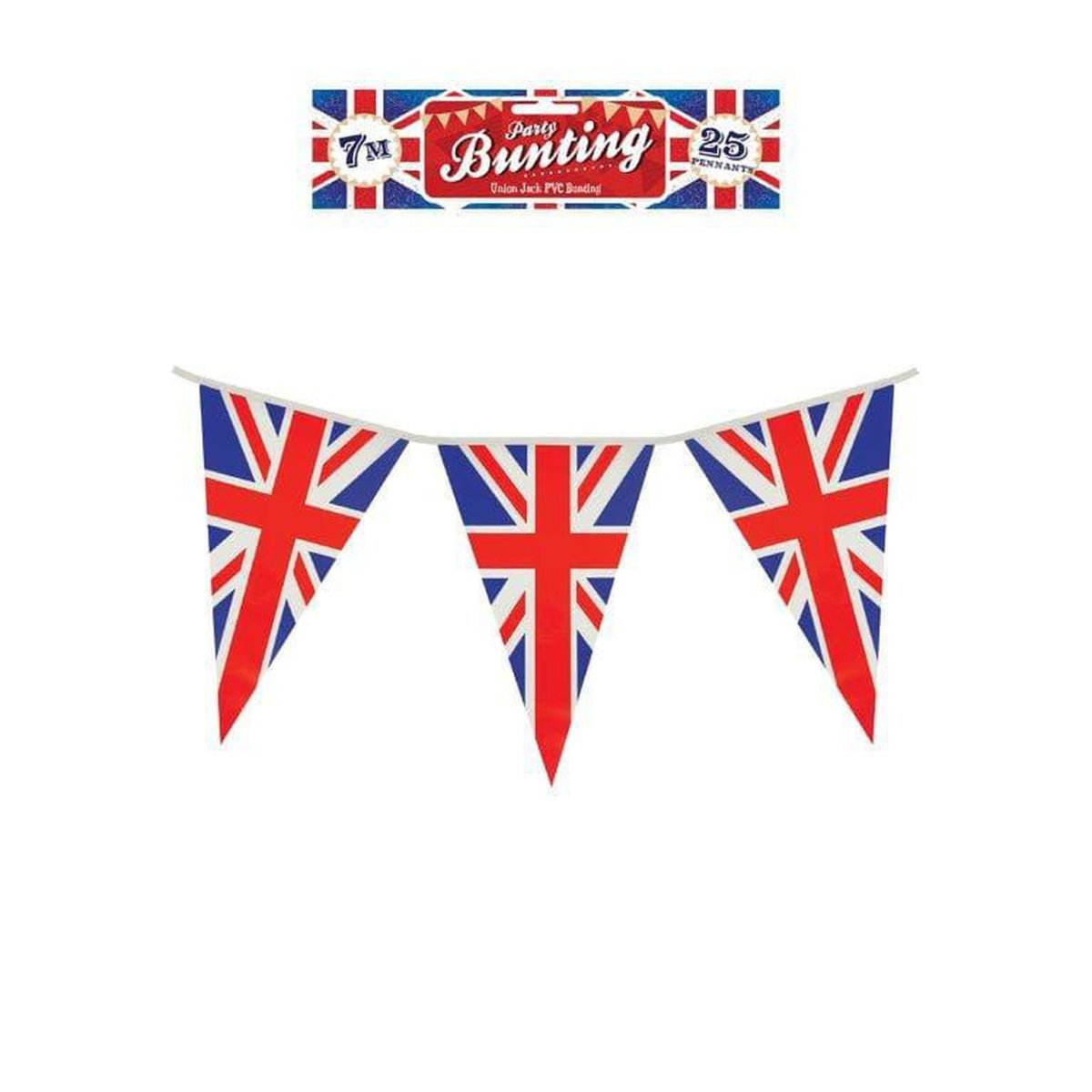 Union Jack Bunting 7m (25 Pennants) - Kids Party Craft