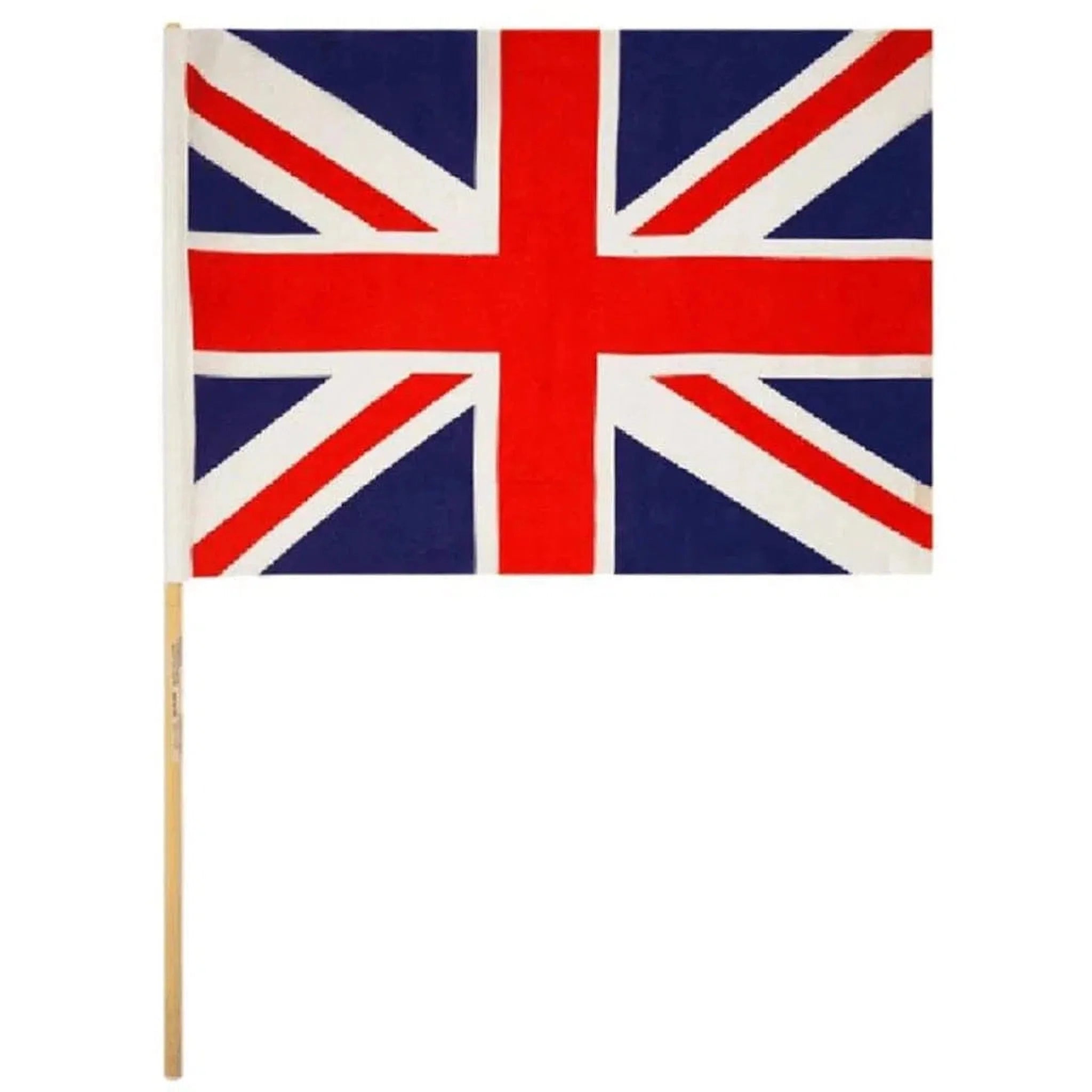 Union Jack Hand Flag (45cm x 30cm) with Wooden Stick - Kids Party Craft