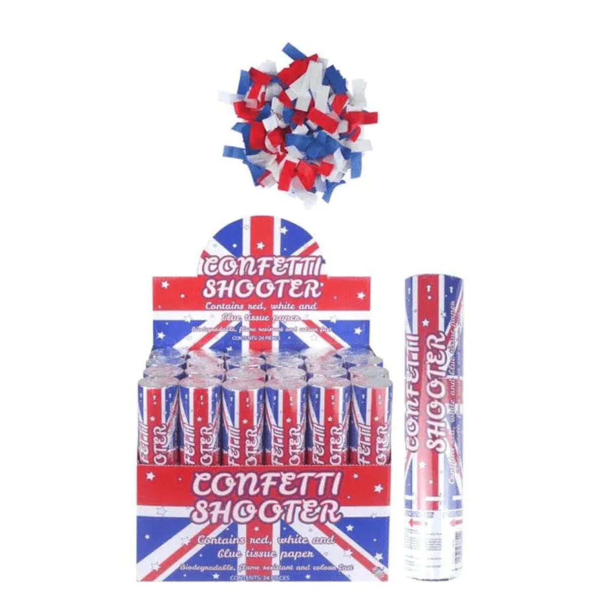 Union Jack Paper Confetti Shooter (20cm) - Kids Party Craft