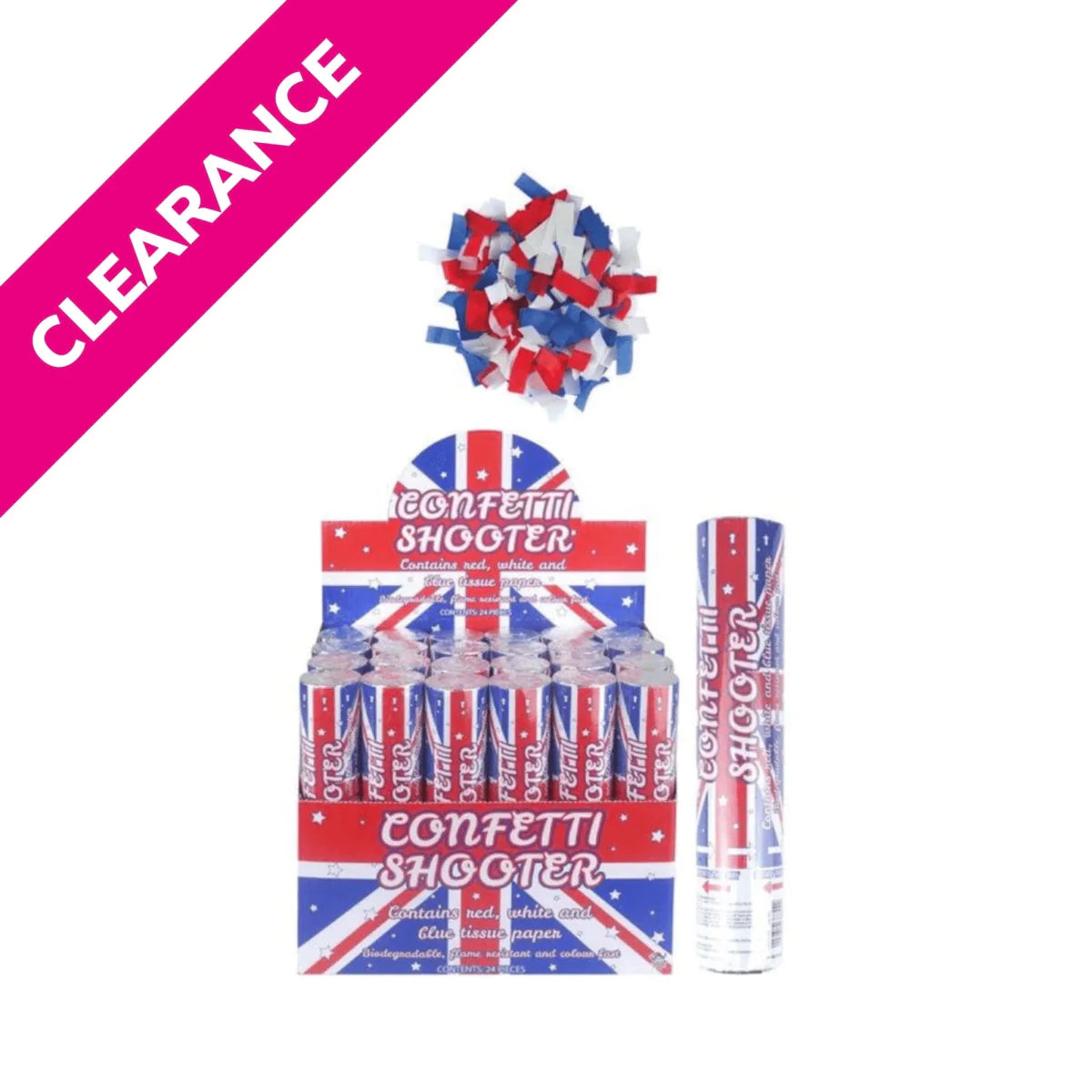 Union Jack Paper Confetti Shooter (20cm) - Kids Party Craft