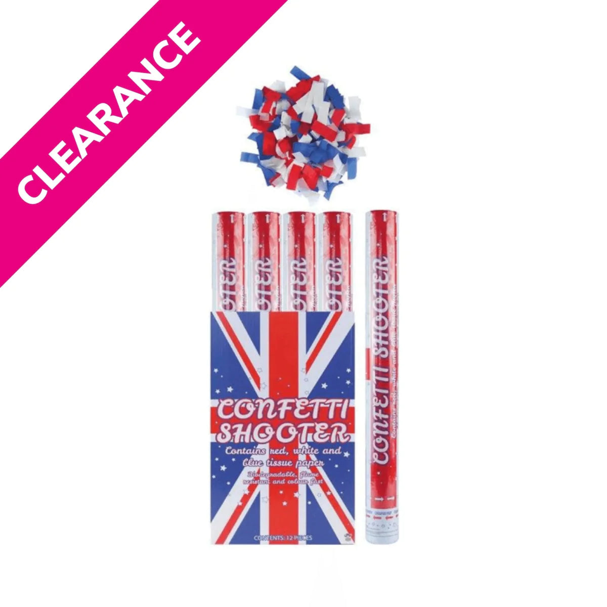 Union Jack Paper Confetti Shooter (50cm) - Kids Party Craft