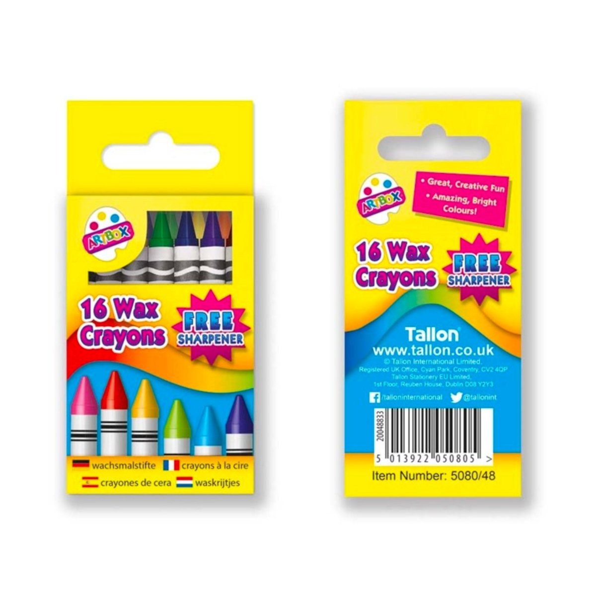 Wax Crayons Set With Sharpener (16 Assorted) - Kids Party Craft