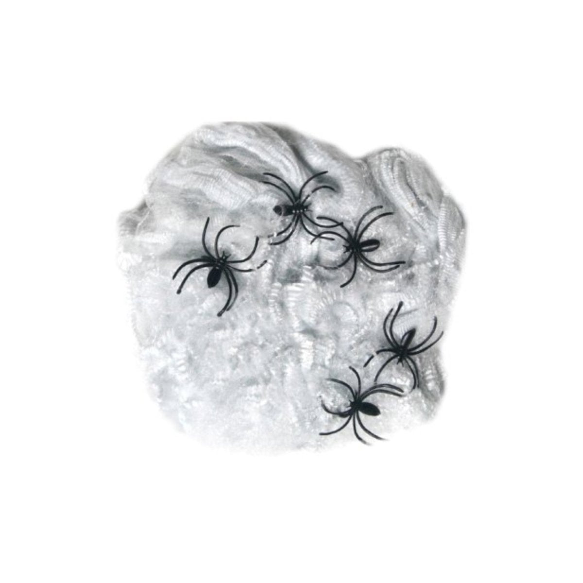 White Spiders Web (40g) with 5 Plastic Spiders - Kids Party Craft