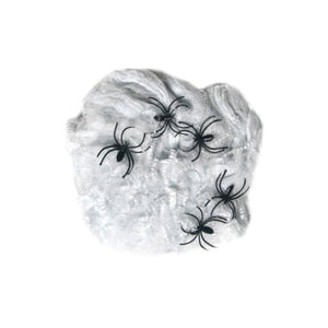 White Spiders Web (40g) with 5 Plastic Spiders - Kids Party Craft