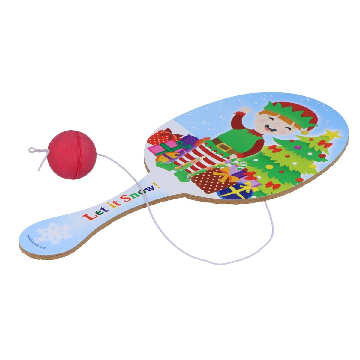 Wooden Christmas Paddle Bat and Ball Game - Kids Party Craft