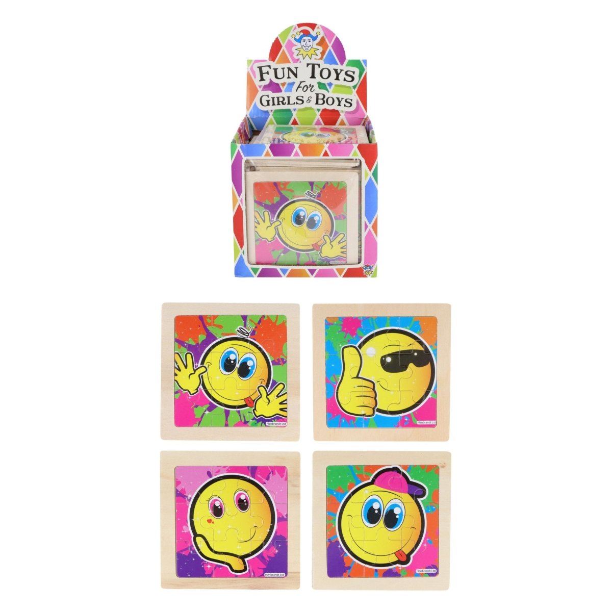 Wooden Emoji Smile Mini Jigsaw Puzzle - Kids Party Craft