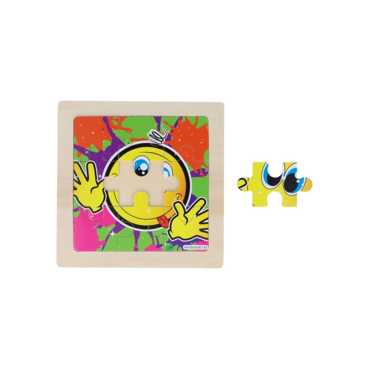 Wooden Emoji Smile Mini Jigsaw Puzzle - Kids Party Craft