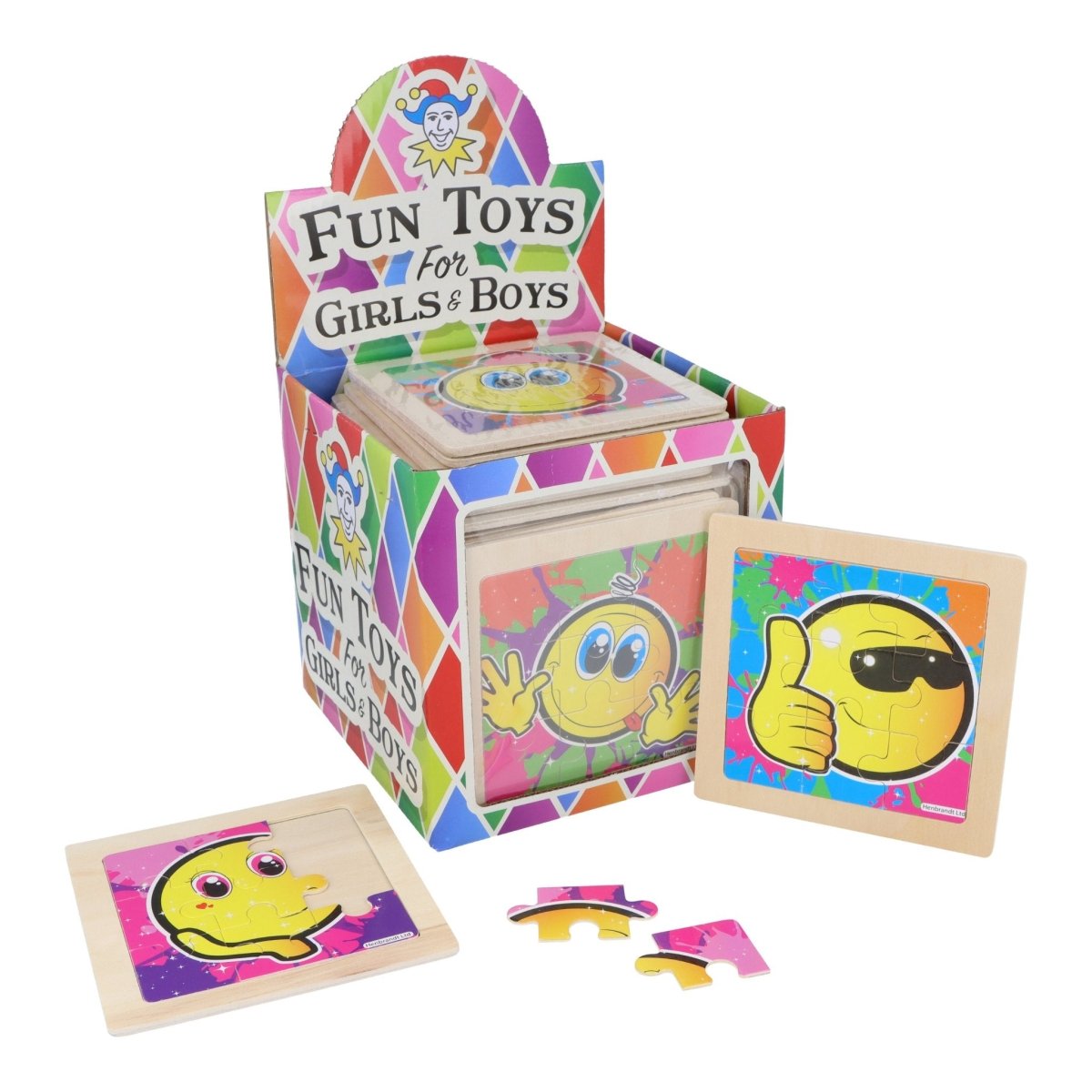 Wooden Emoji Smile Mini Jigsaw Puzzle - Kids Party Craft