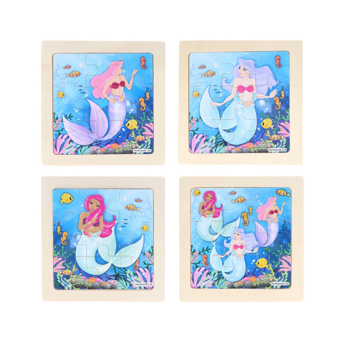 Wooden Mermaid Mini Jigsaw Puzzle (11cm) - Kids Party Craft
