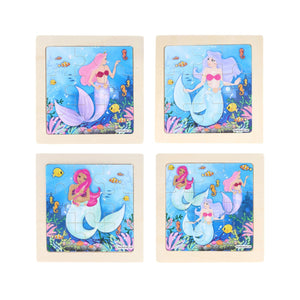 Wooden Mermaid Mini Jigsaw Puzzle (11cm) - Kids Party Craft