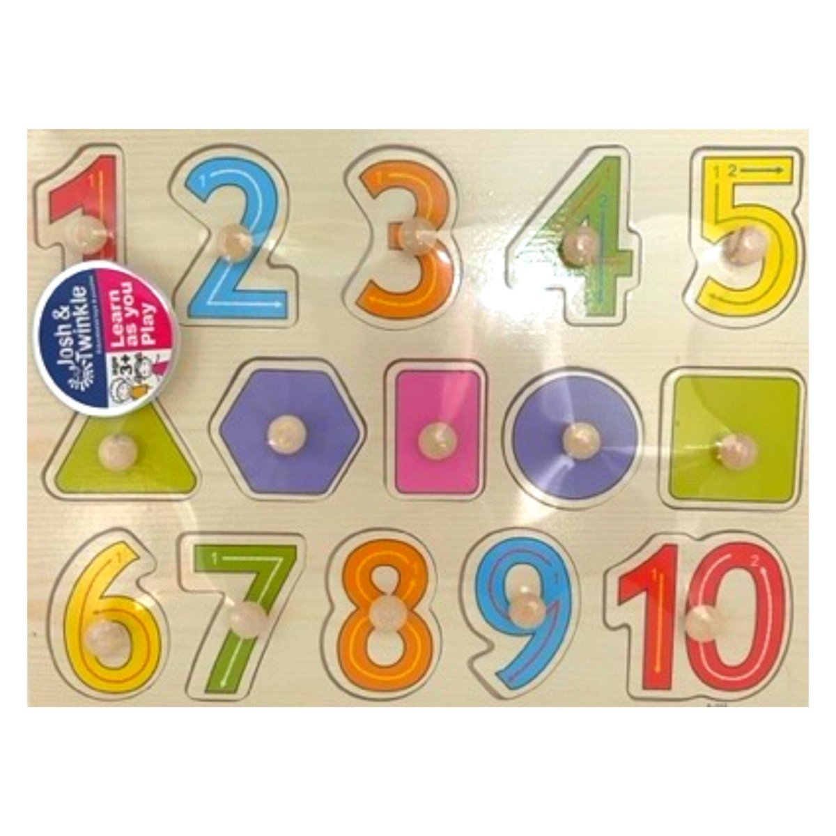 Wooden Numbers & Shapes Board - Kids Party Craft